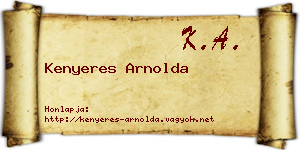 Kenyeres Arnolda névjegykártya